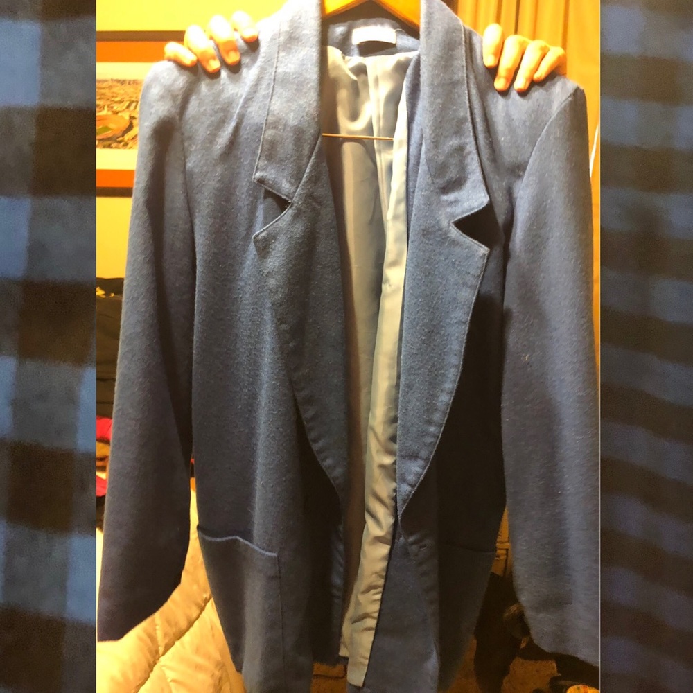 Blue retro sports menswear coat!